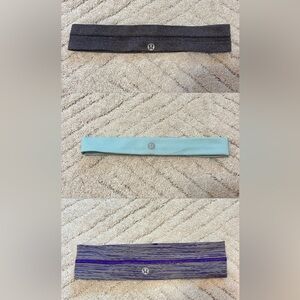 Lululemon headband bundle! Gray, light blue, & purple striped